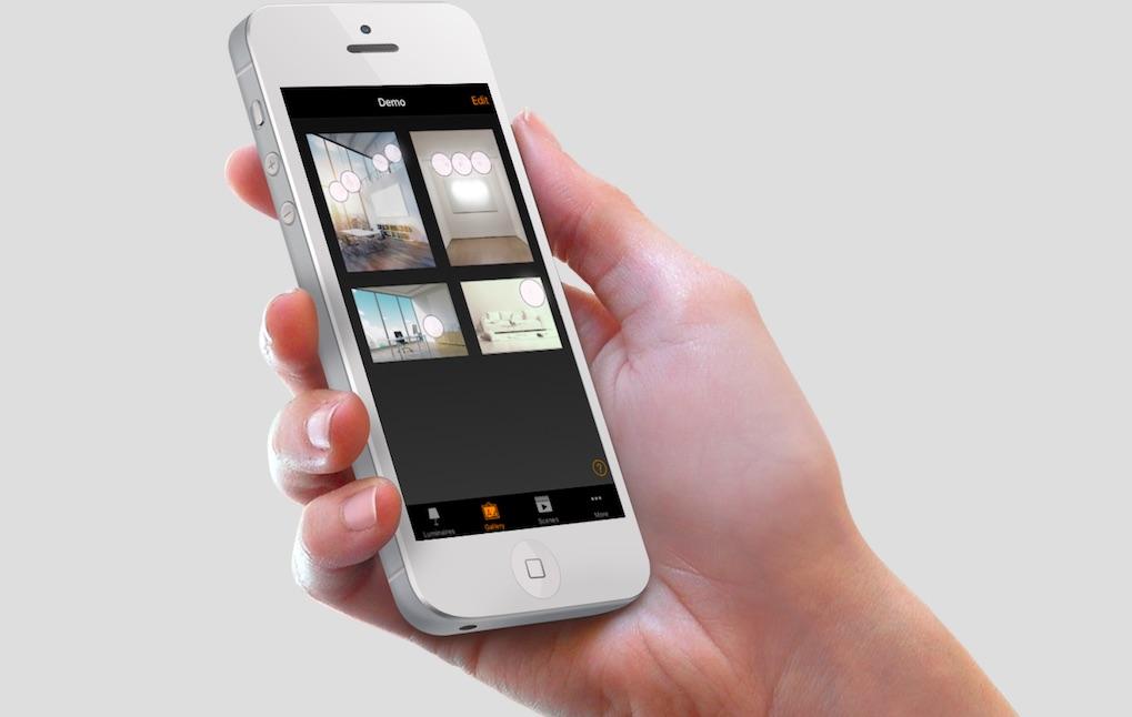 Casambi app being used on a smartphone