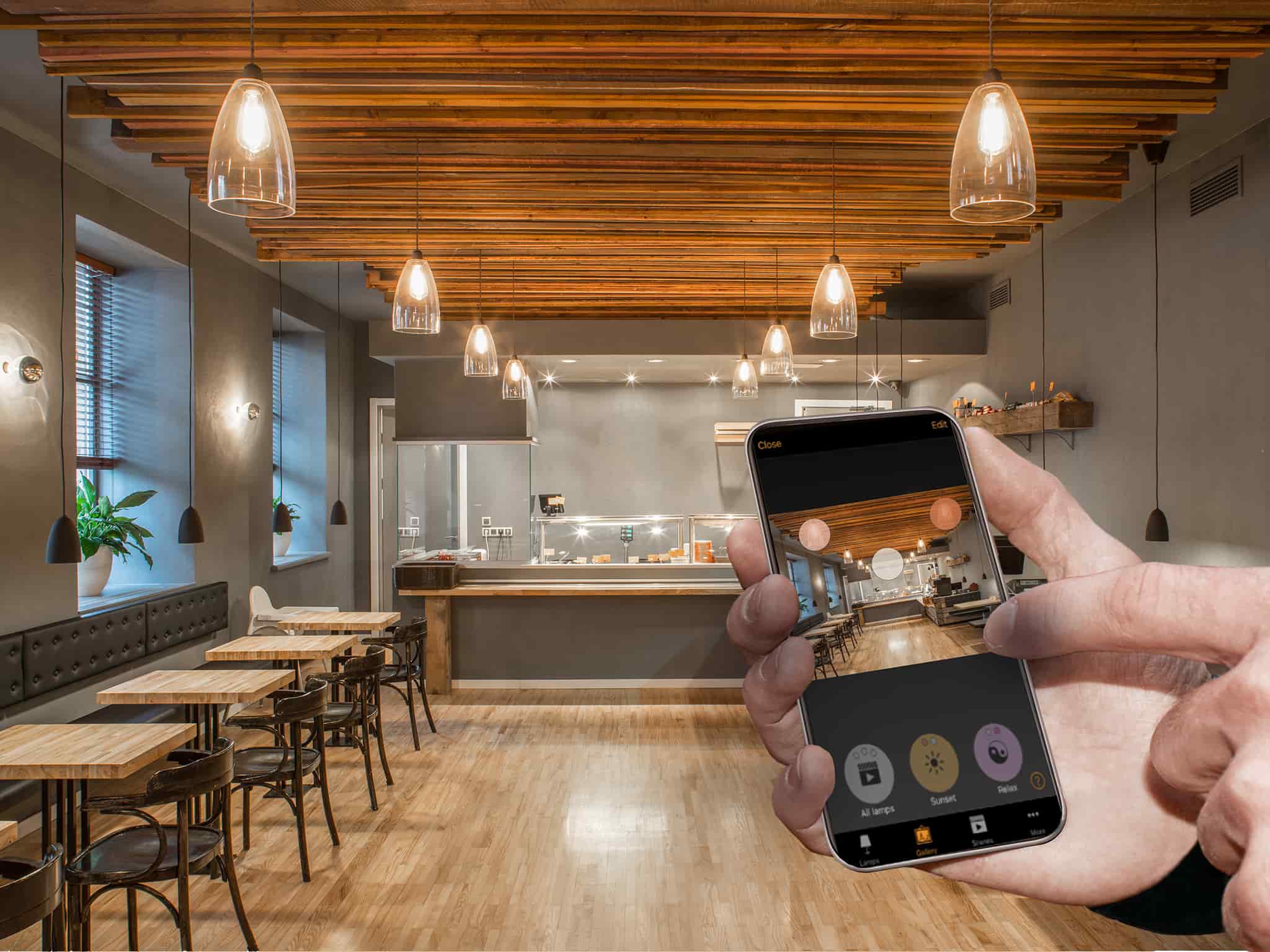 Casambi App Used to control entire lighting system in a room